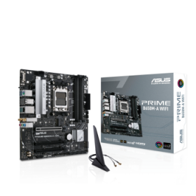 Asus PRIME B650M‑A WIFI DDR5 AMD AM5 microATX motherboard top view