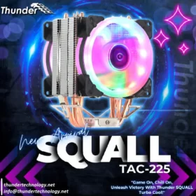 Thunder Squall TAC-225 ARGB CPU Air Cooler with dual 92mm fans