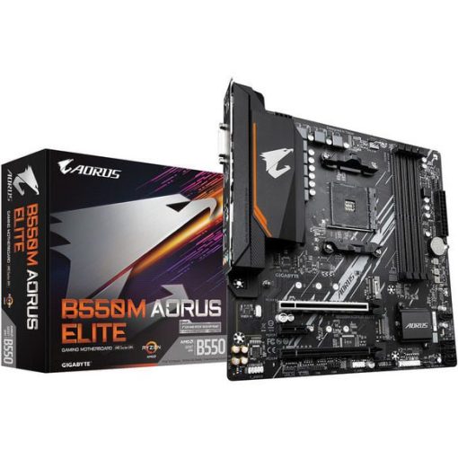 Gigabyte B550M AORUS ELITE AM4 mATX motherboard front view