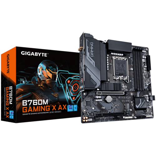 Gigabyte B760M Gaming X AX DDR5 motherboard microATX layout