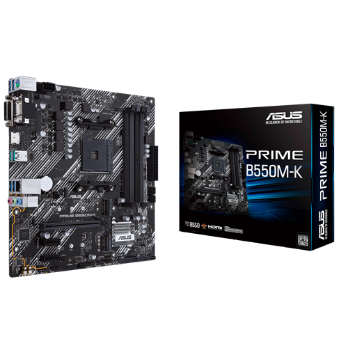 ASUS PRIME B550M‑K DDR4 motherboard micro‑ATX layout