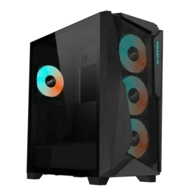 Gigabyte C301 Glass ARGB Mid‑Tower ATX Case black front view