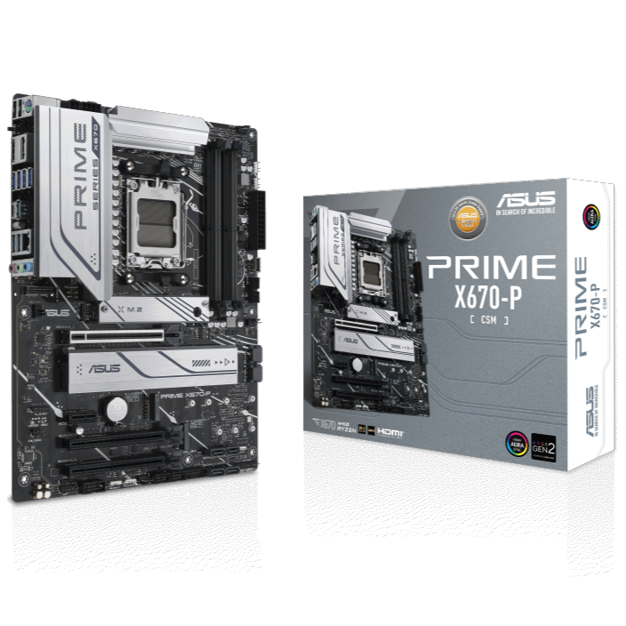 ASUS Prime X670‑P‑CSM DDR5 motherboard AM5 ATX layout