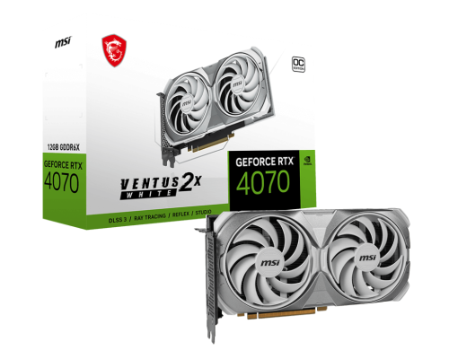 MSI GeForce RTX 4070 12GB Ventus 2X White OC graphics card