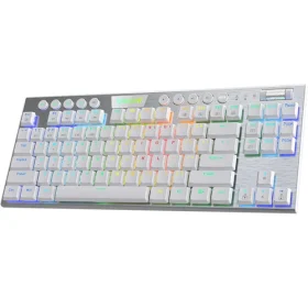Redragon K621 Horus TKL wireless RGB mechanical keyboard white angled view