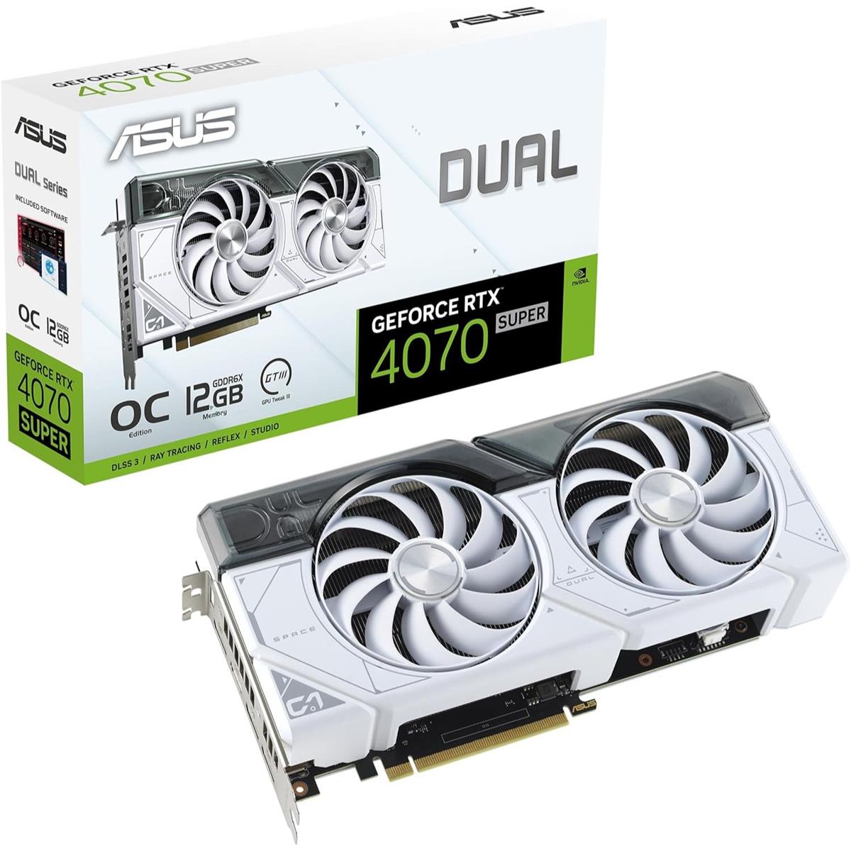 ASUS Dual RTX 4070 Super White 12GB graphics card