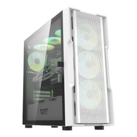 DarkFlash DK431 ARGB Mid‑Tower ATX Gaming Case White front mesh view