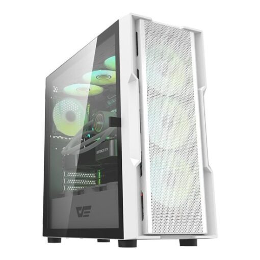 DarkFlash DK431 ARGB Mid‑Tower ATX Gaming Case White front mesh view
