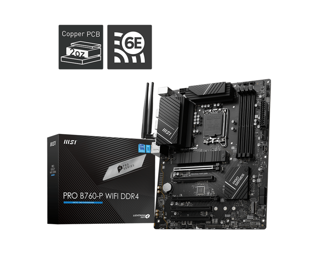 MSI Pro B760‑P WIFI DDR4 motherboard ATX Intel LGA1700 board