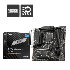 MSI Pro B760M‑A WIFI DDR5 Intel B760 motherboard top view