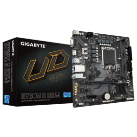 Gigabyte B760M-H DDR4 motherboard LGA1700 top view