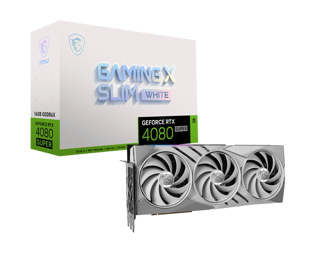 RTX 4080 SUPER MSI Gaming X Slim white graphics card