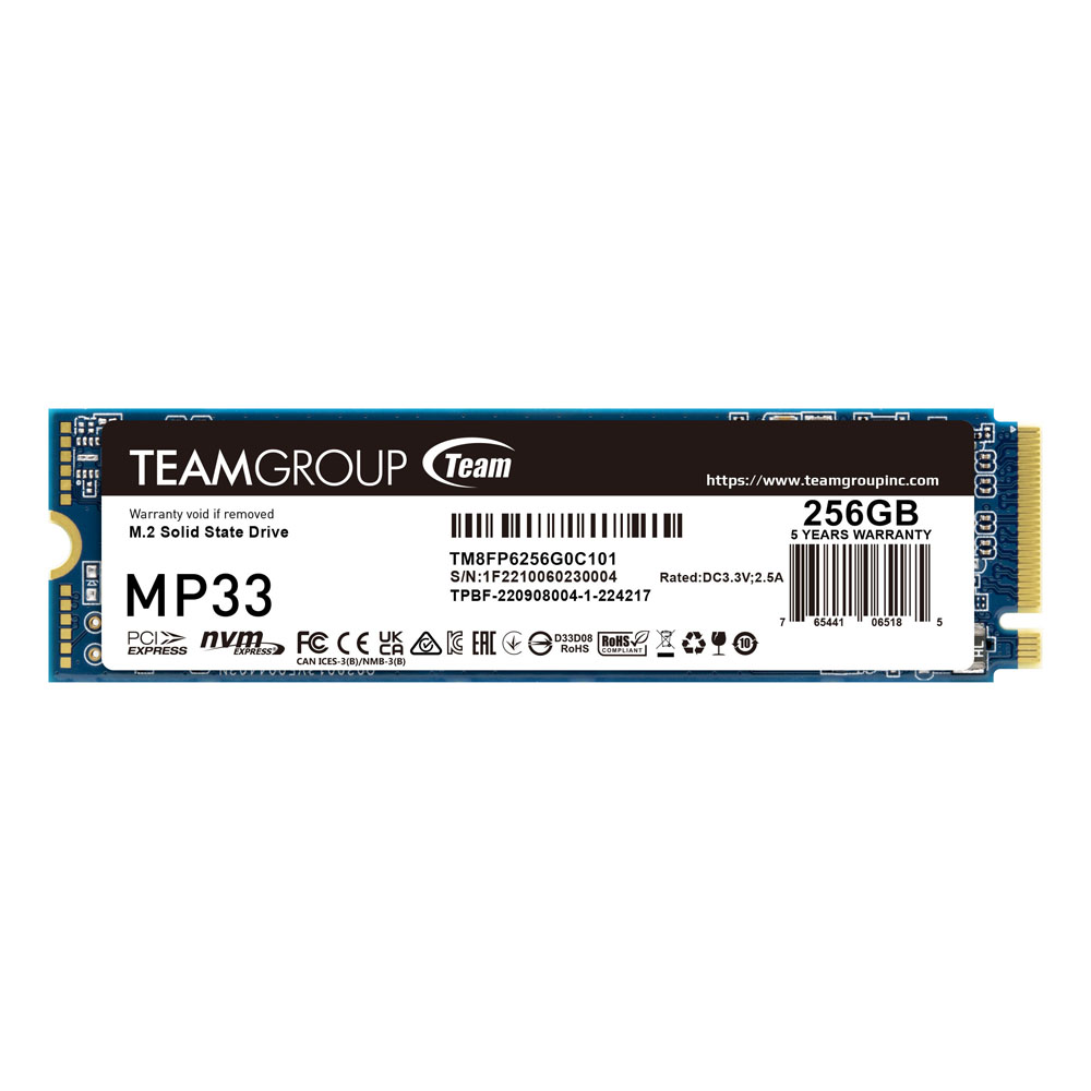 TeamGroup MP33 256GB PCIe Gen3x4 NVMe SSD M.2 2280