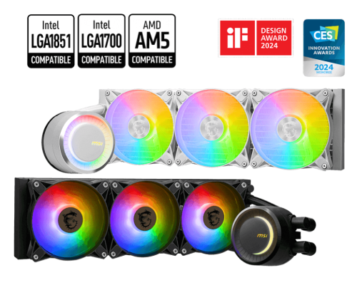 MSI MAG CORELIQUID E360 White 360mm liquid CPU cooler with ARGB fans