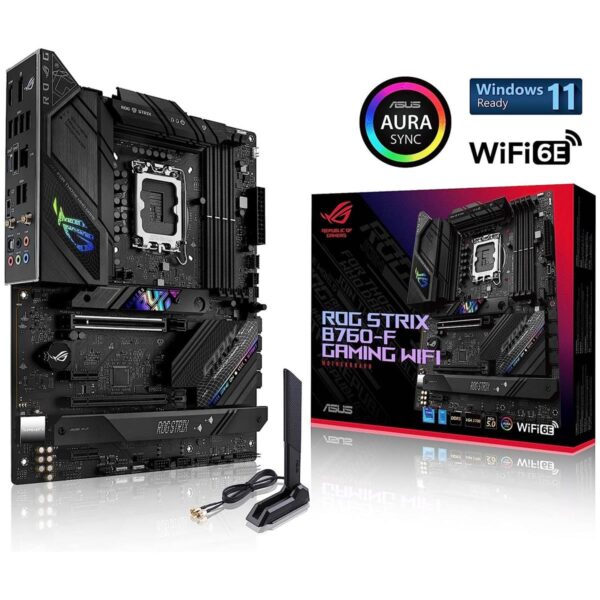 ASUS ROG STRIX B760-F gaming motherboard top view