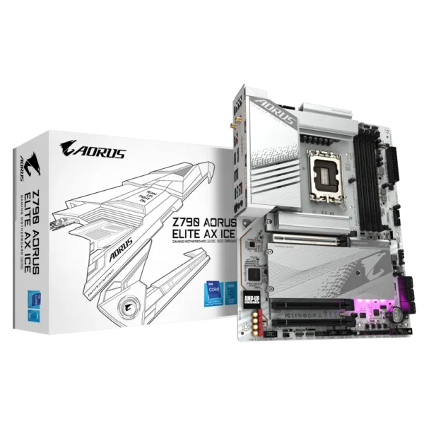 Z790 AORUS ELITE AX ICE DDR5 motherboard with PCIe 5.0