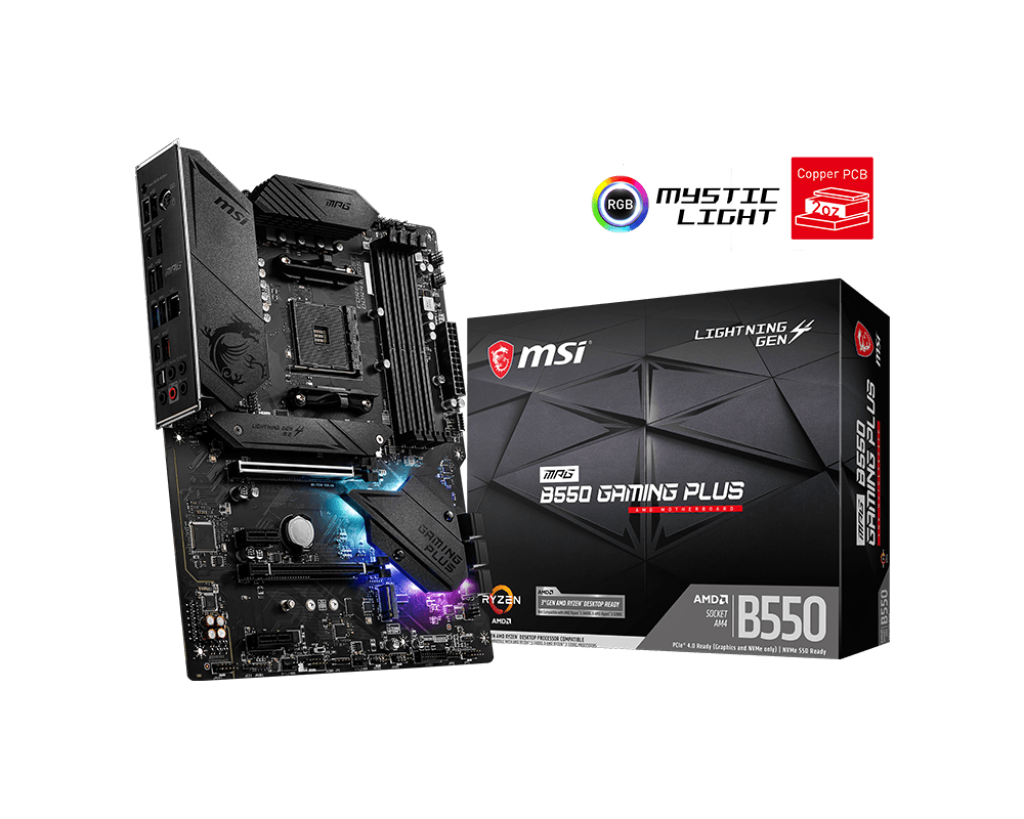 MSI MPG B550 GAMING PLUS motherboard front view