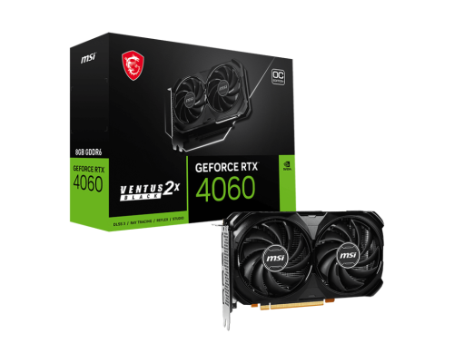 MSI RTX 4060 VENTUS 2X BLACK 8G OC graphics card front view