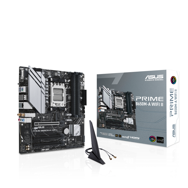 ASUS PRIME B650M‑A WIFI II motherboard top view