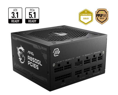 MSI MAG A850GL 850W 80+ Gold PSU – Fully Modular ATX Power Supply - Image 5
