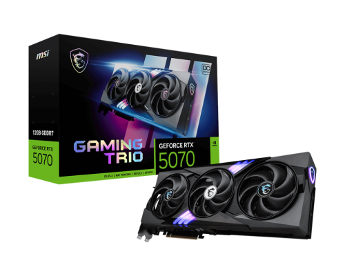 MSI RTX 5070 GAMING TRIO OC 12GB GDDR7 graphics card front view