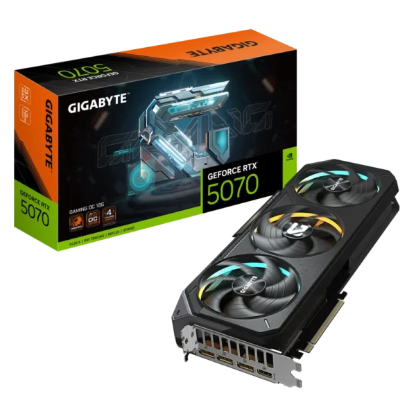 Gigabyte RTX 5070 GAMING OC 12GB graphics card front view