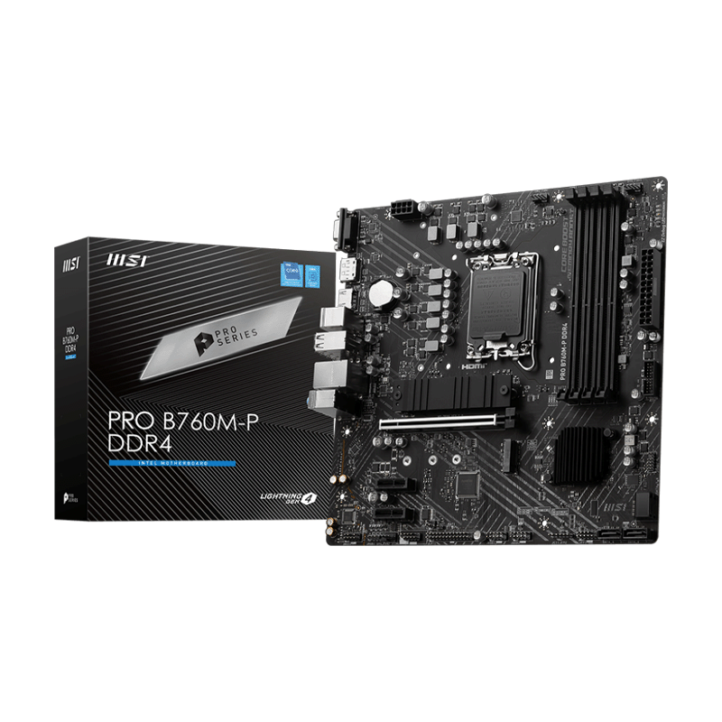 MSI B760M‑P DDR4 motherboard LGA1700 micro‑ATX layout