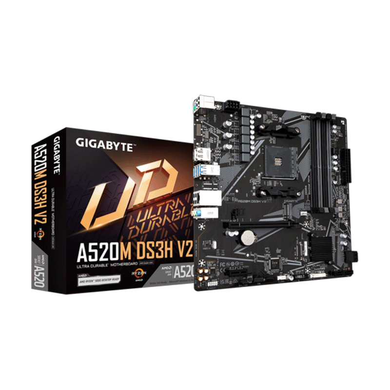 Gigabyte A520M DS3H DDR4 motherboard AM4 layout