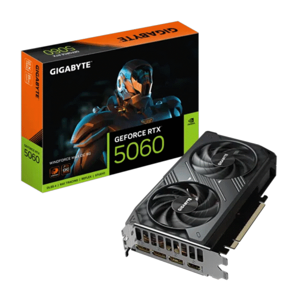 GIGABYTE RTX 5060 WINDFORCE MAX OC 8GB graphics card front view