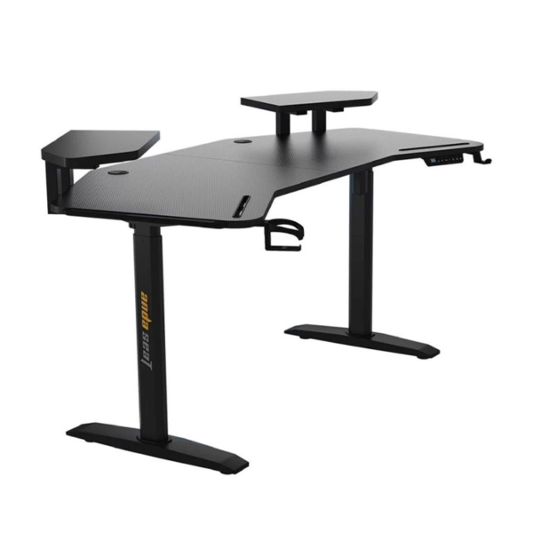 Shadow Warrior Gaming Desk black ergonomic workstation