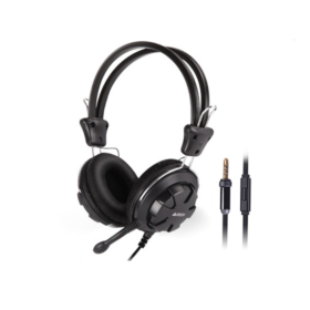 A4Tech HS‑28i black 4‑pin stereo headphone front view