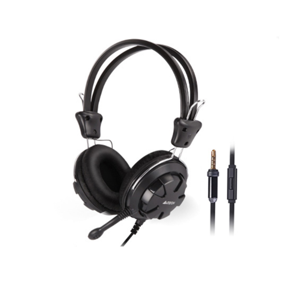 A4Tech HS‑28i black 4‑pin stereo headphone front view