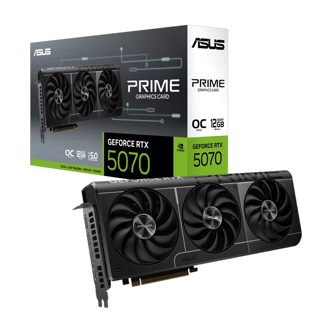 Graphics card with three cooling fans RTX 5070