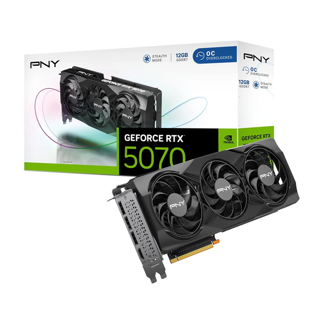 PNY RTX 5070 OC triple fan graphics card